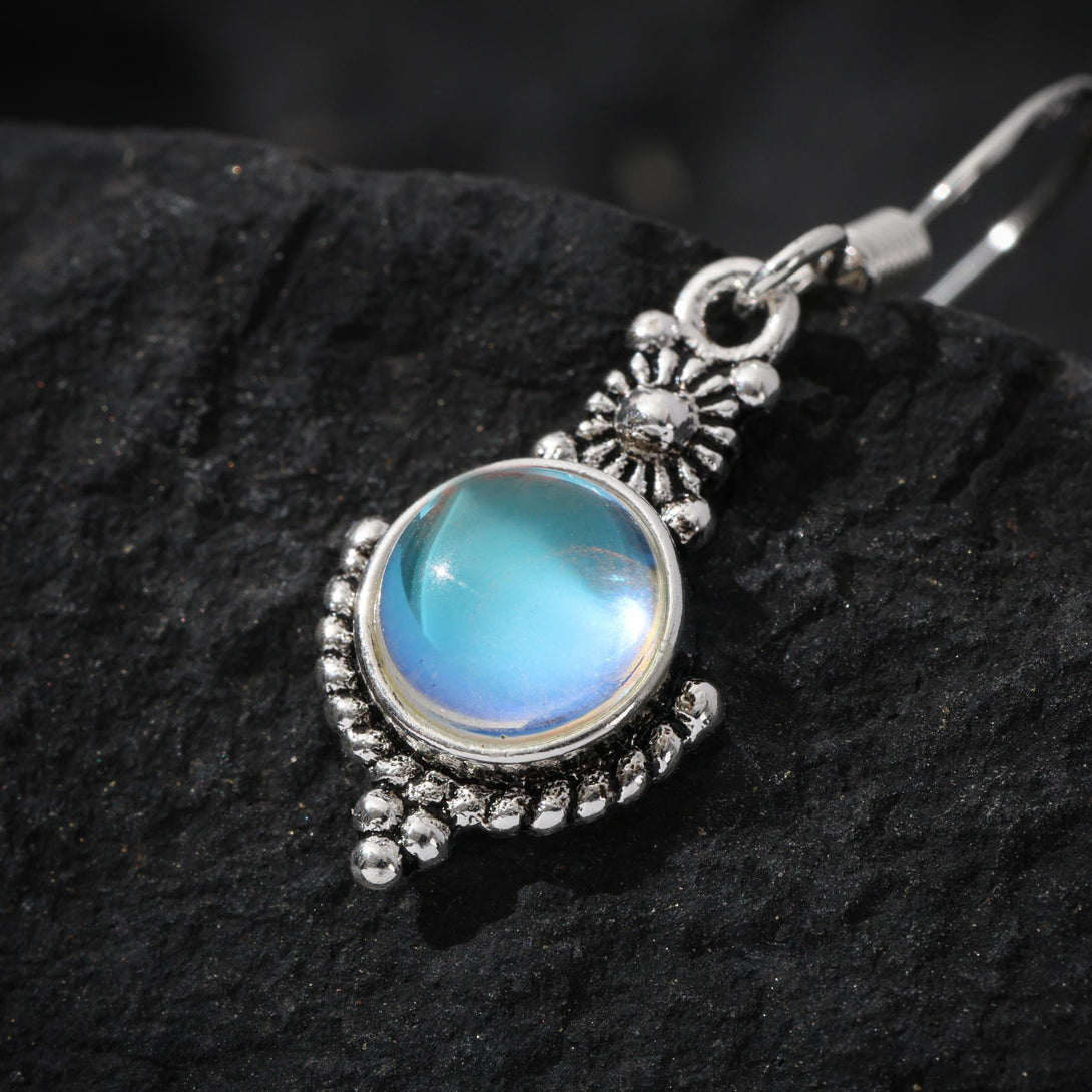 Natural Blue Topaz Earrings Teardrop Dangle