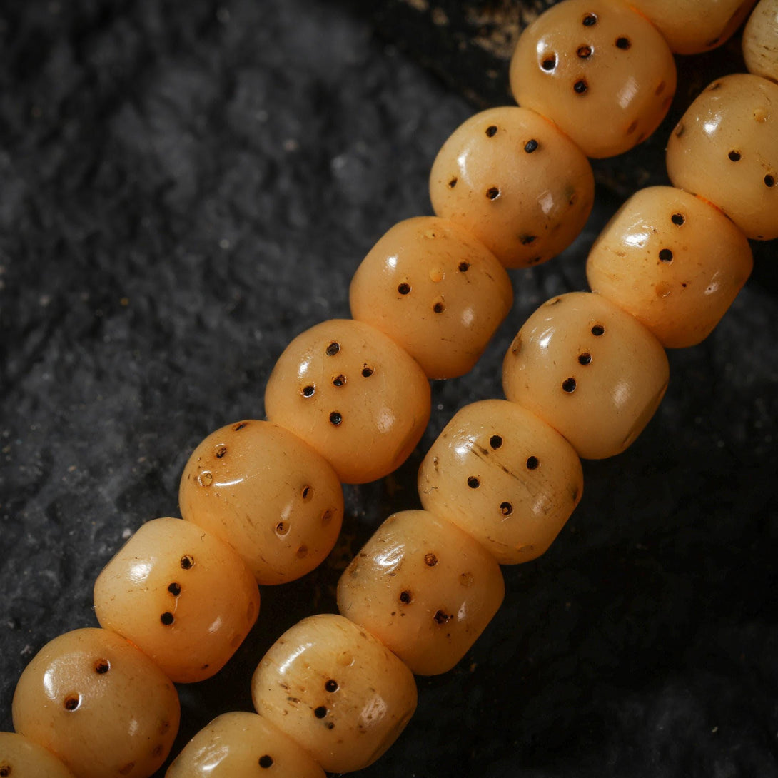 Yak Bone 108 Square Dice Mala Beads Protection Amulet Jewelry
