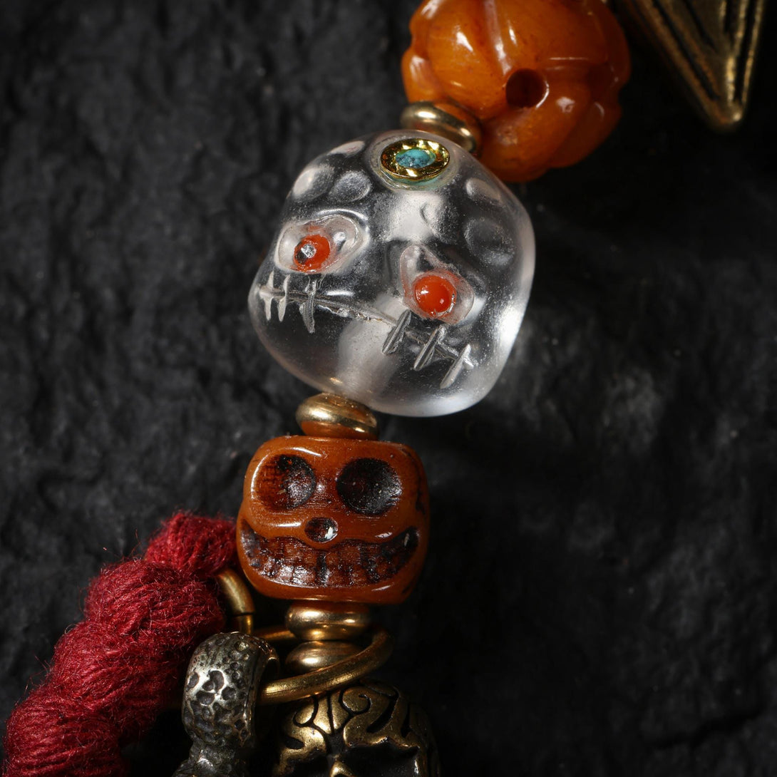 Tibetan Amulet Bracelet Yak Bone, Turquoise, Agate & Dzi Bead