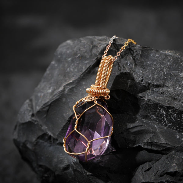 Amethyst Natural Super Seven Crystal Necklace