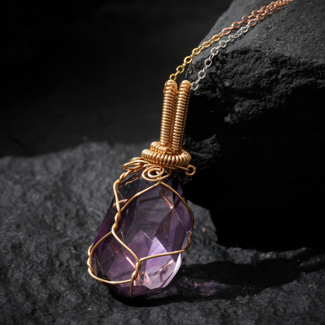 Amethyst Natural Super Seven Crystal Necklace