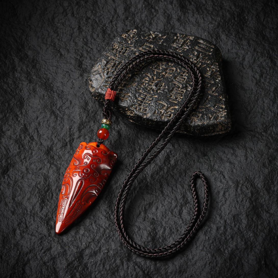 Hand-Carved Yak Bone Vajra Pendant