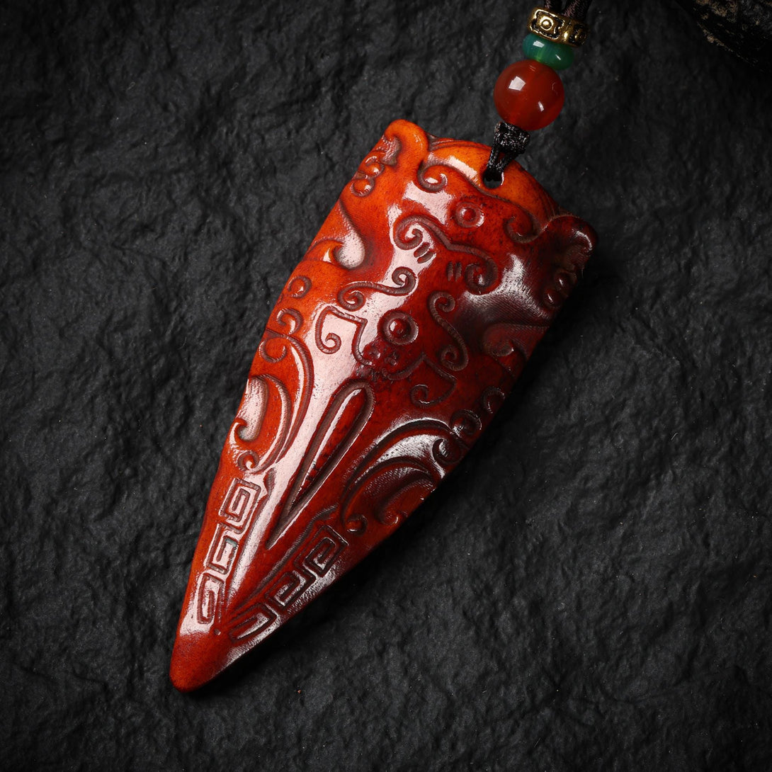 Hand-Carved Yak Bone Vajra Pendant