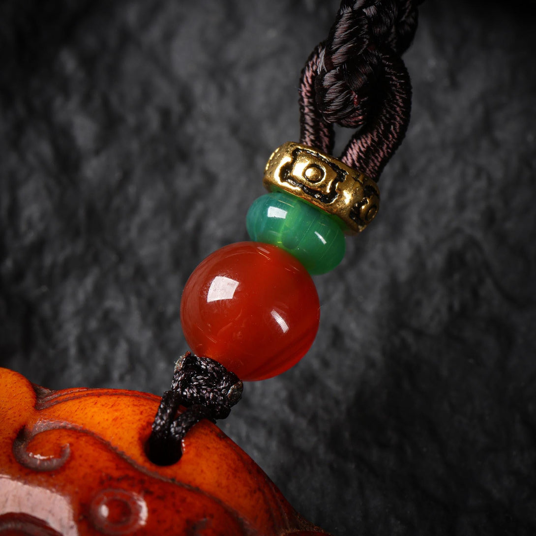Hand-Carved Yak Bone Vajra Pendant