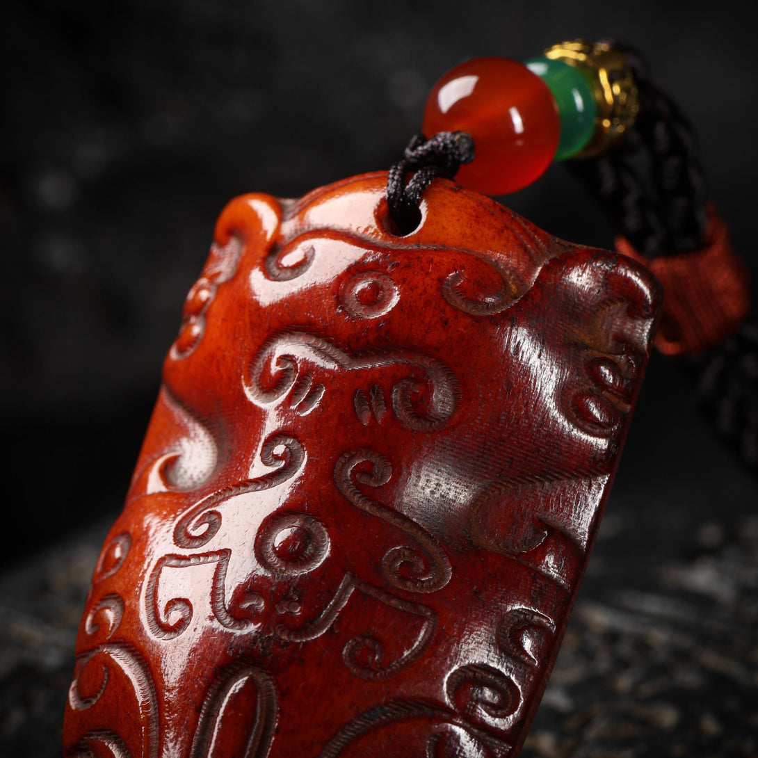 Hand-Carved Yak Bone Vajra Pendant