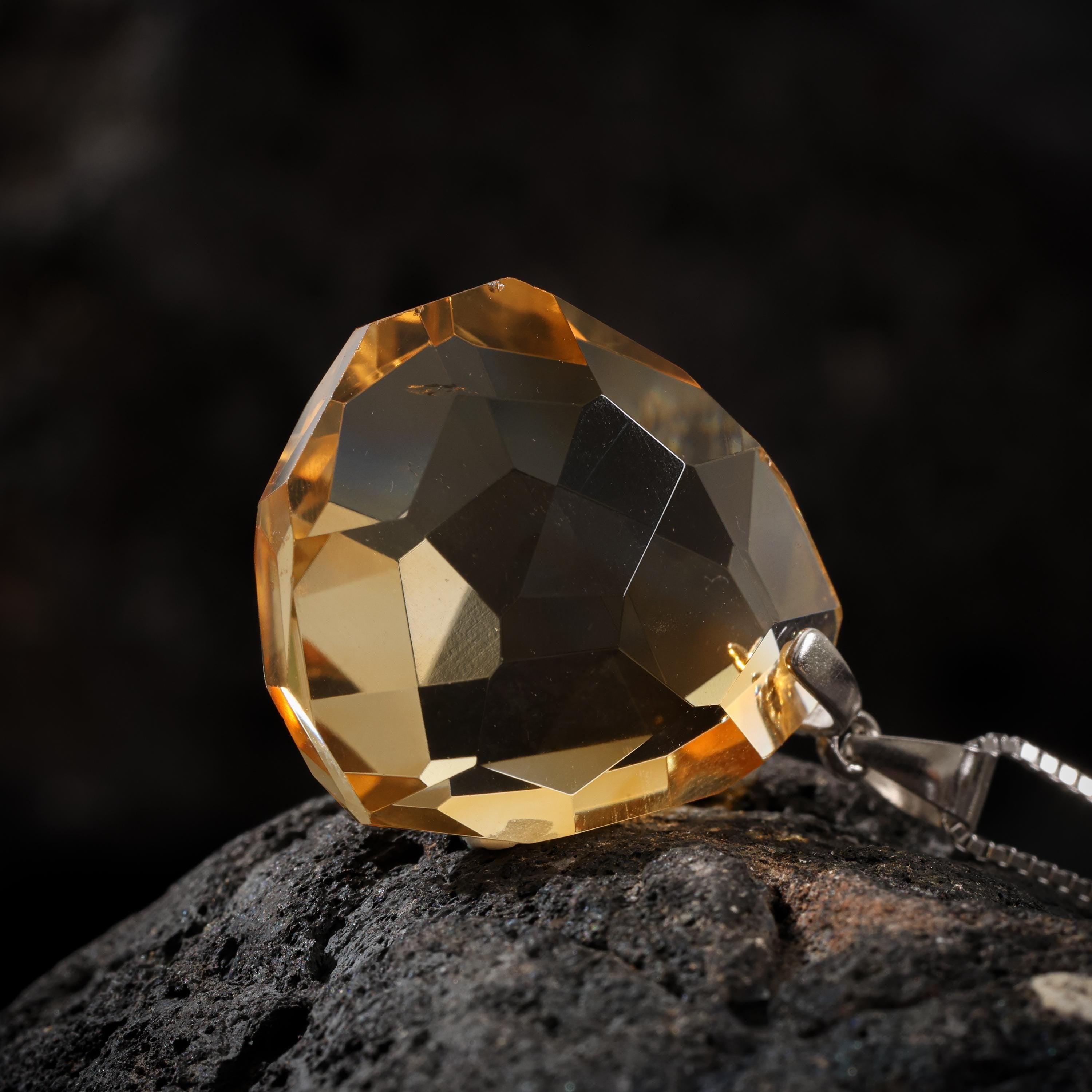 Citrine Faceted Pendant Necklace