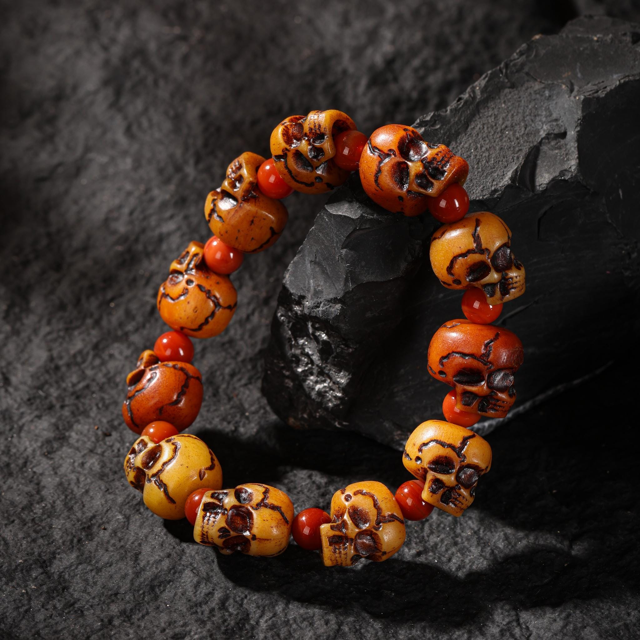 Bone Skull Bracelet Tibetan Protection Amulet