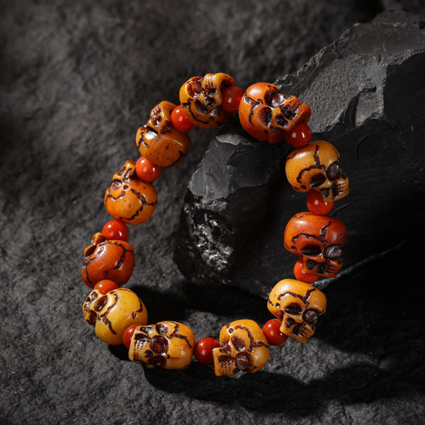 Bone Skull Bracelet Tibetan Protection Amulet