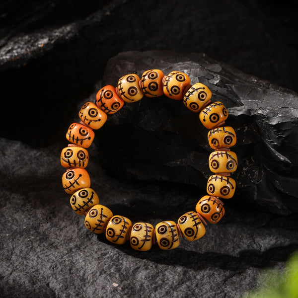 Bone “Smiling Fool” Bracelet Mala Beads