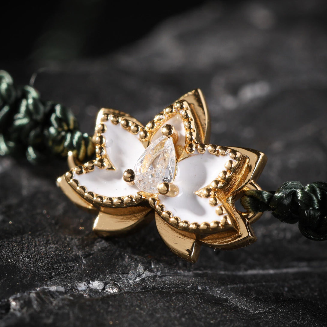 18K Gold Lotus Bracelet Healing Jewelry