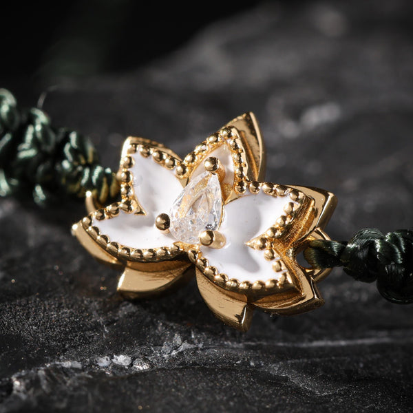 18K Gold Lotus Bracelet Healing Jewelry