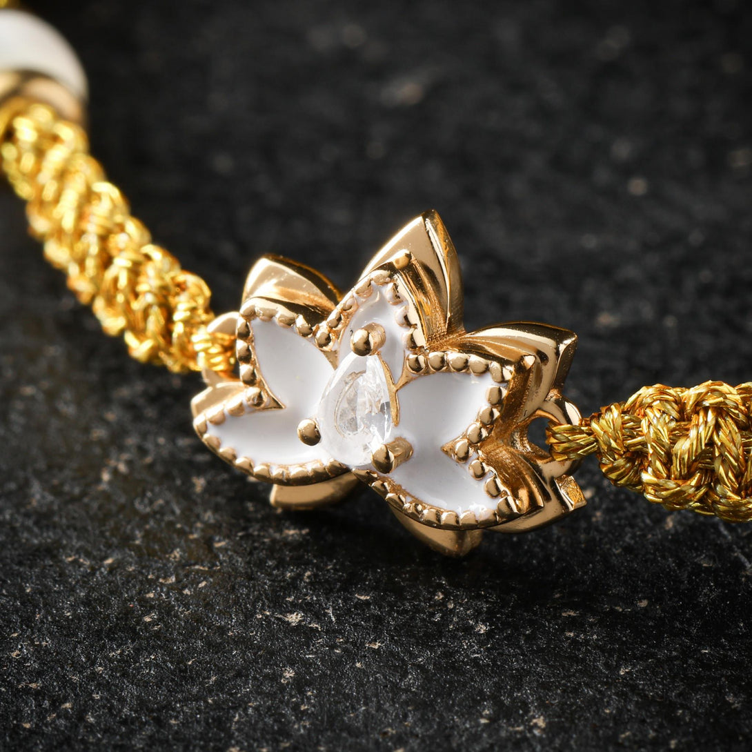 18K Gold Lotus Bracelet Healing Jewelry