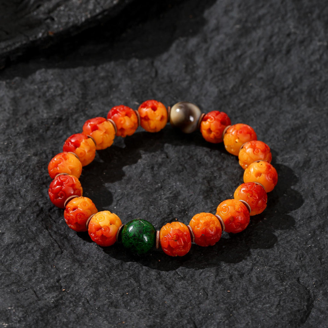 Bone Bracelet Hollow Design Turquoise Diz