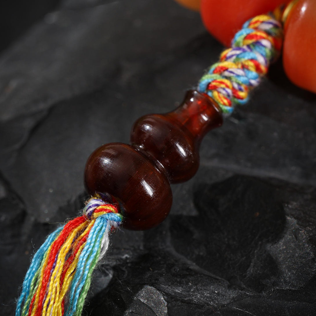 Bone Bracelet Turquoise Diz Yak Wool Tassel Accents