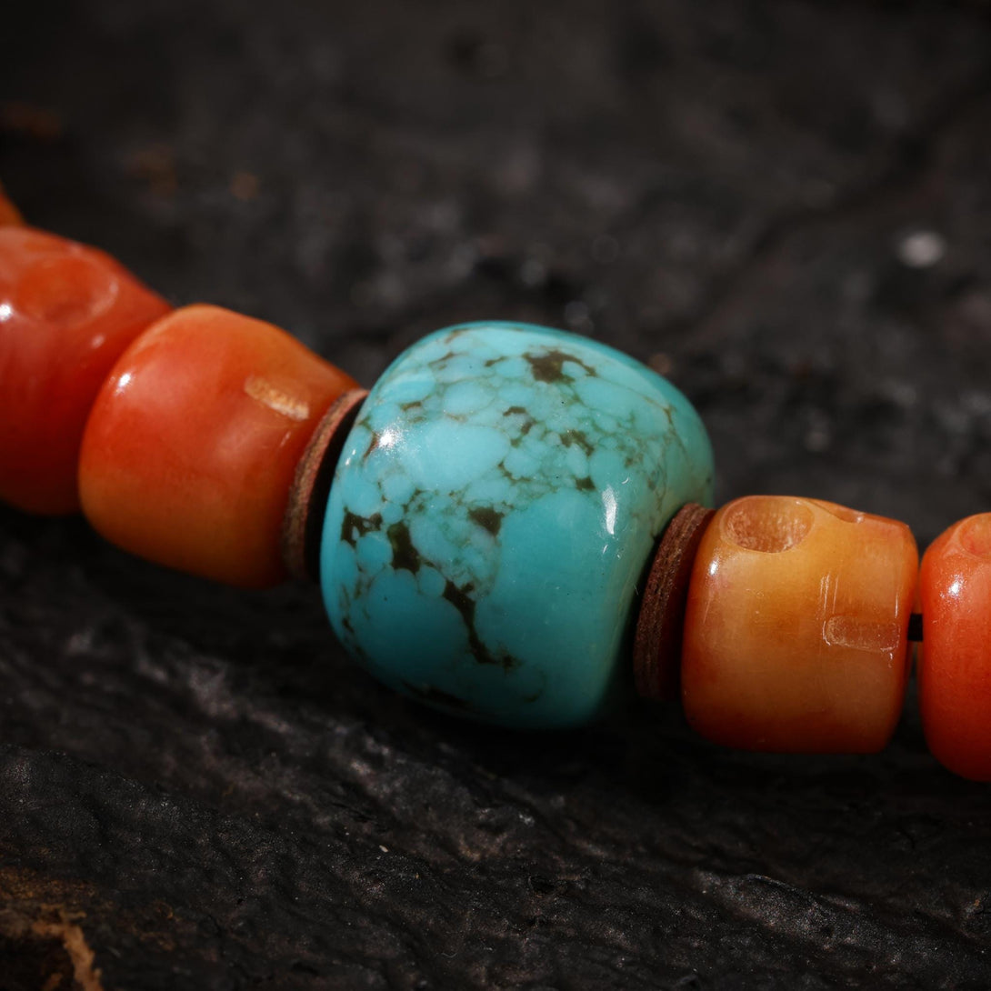 Tibetan Bone Skull Necklace 108 Dzi Mala Beads