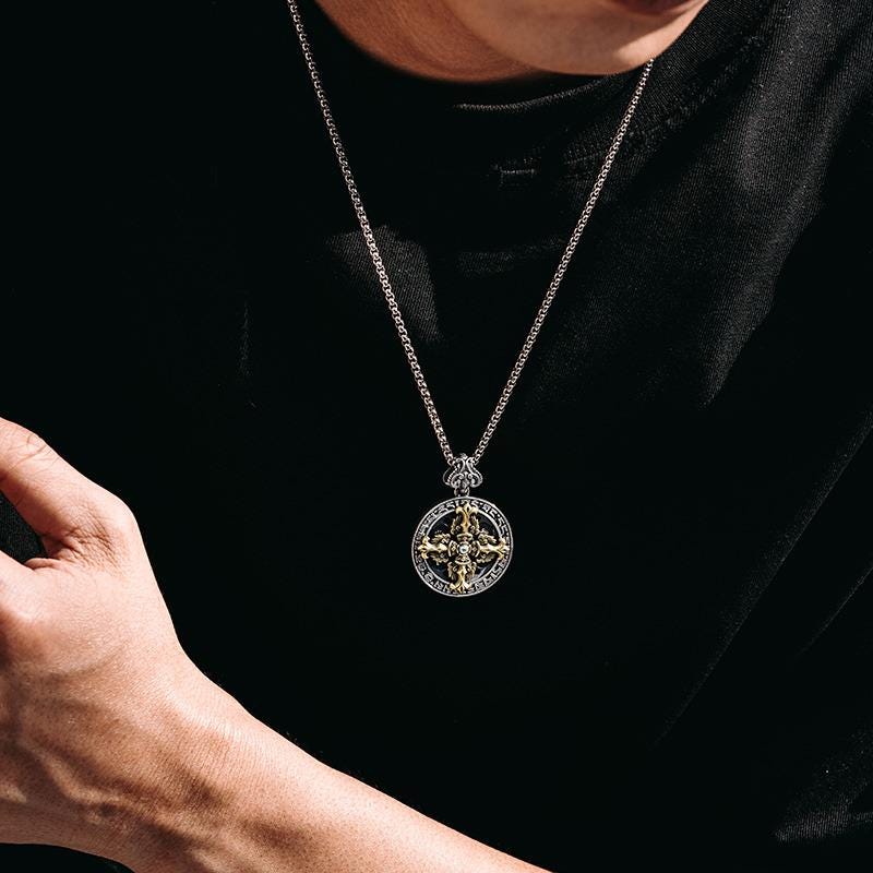 Vajra Rotating Silver Necklace