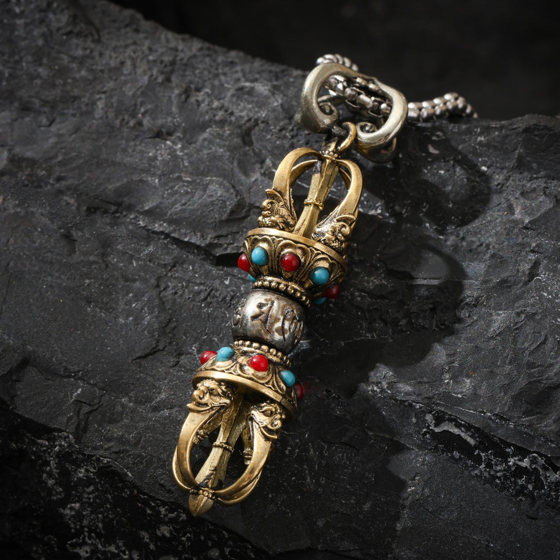 Vajra Pendant Tibetan Talisman Amulet