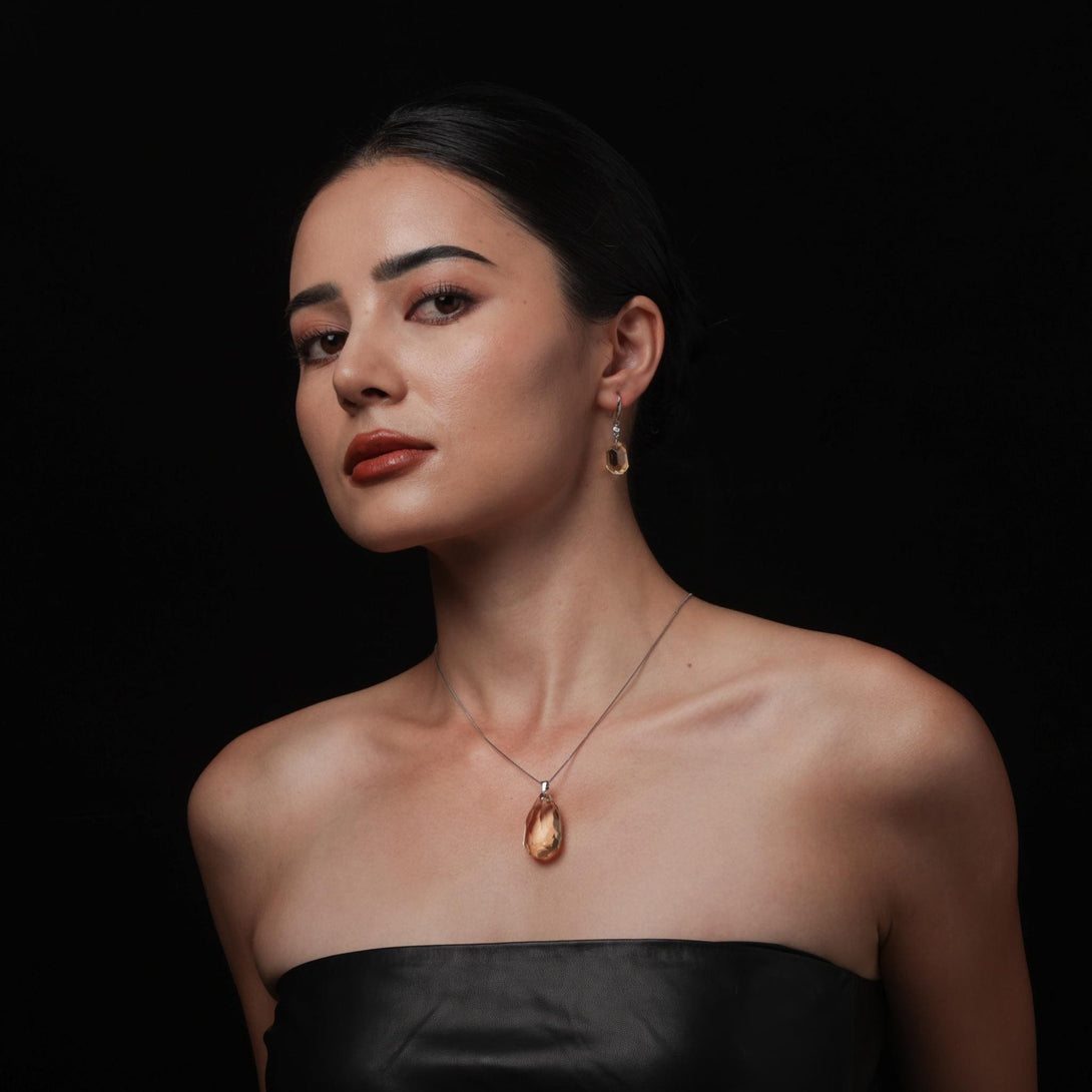 Citrine Faceted Pendant Necklace