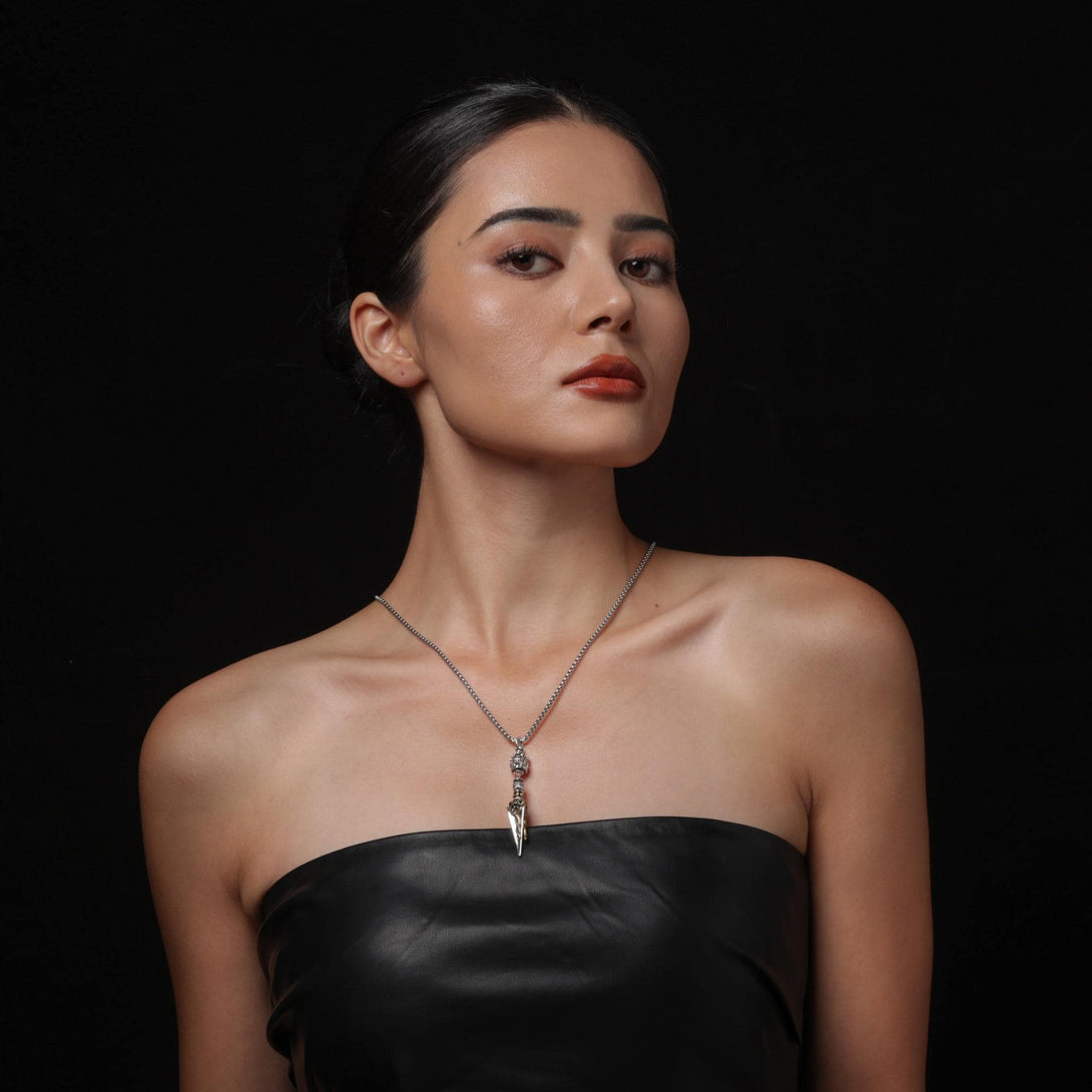 Silver Vajra Pendant Necklace