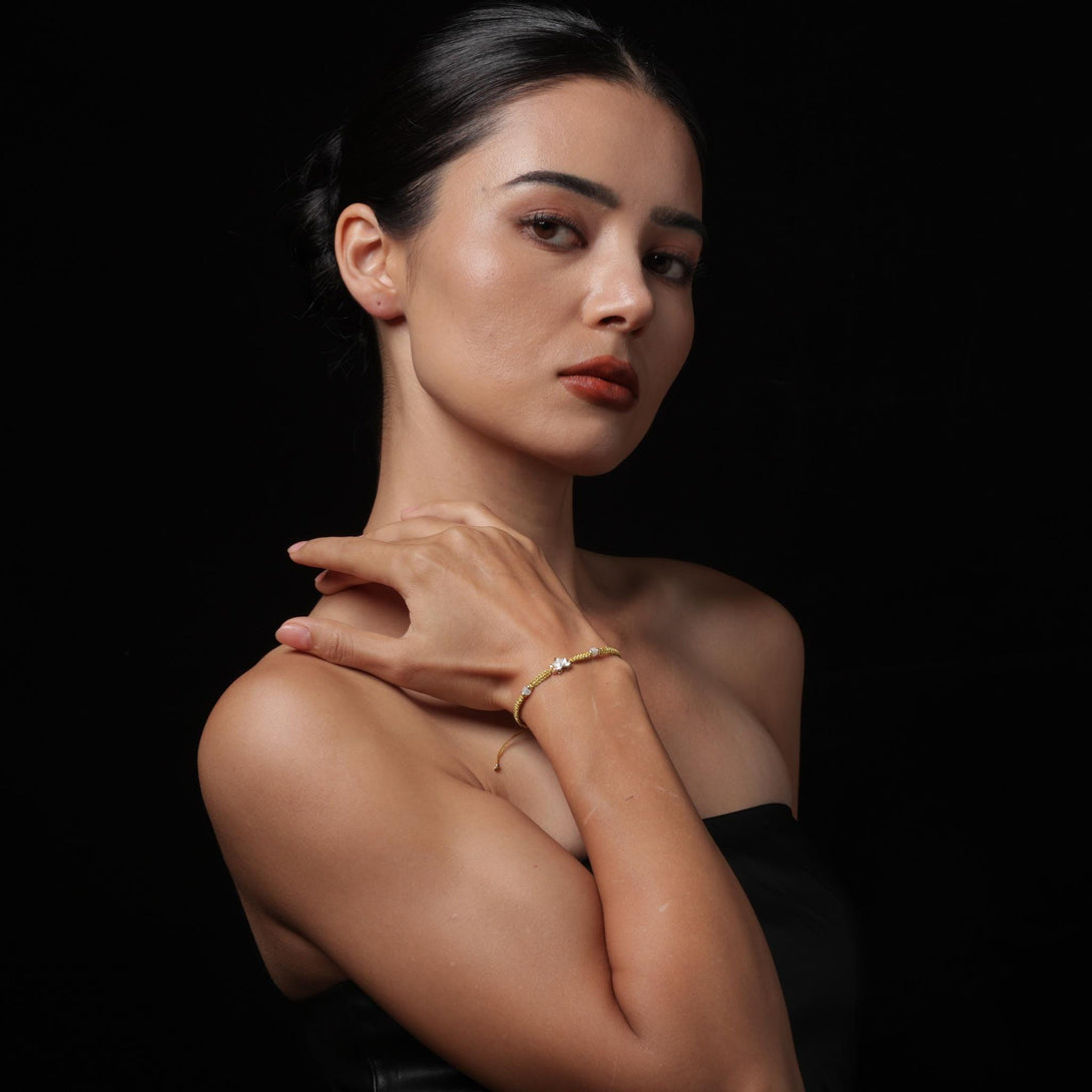 18K Gold Lotus Bracelet Healing Jewelry