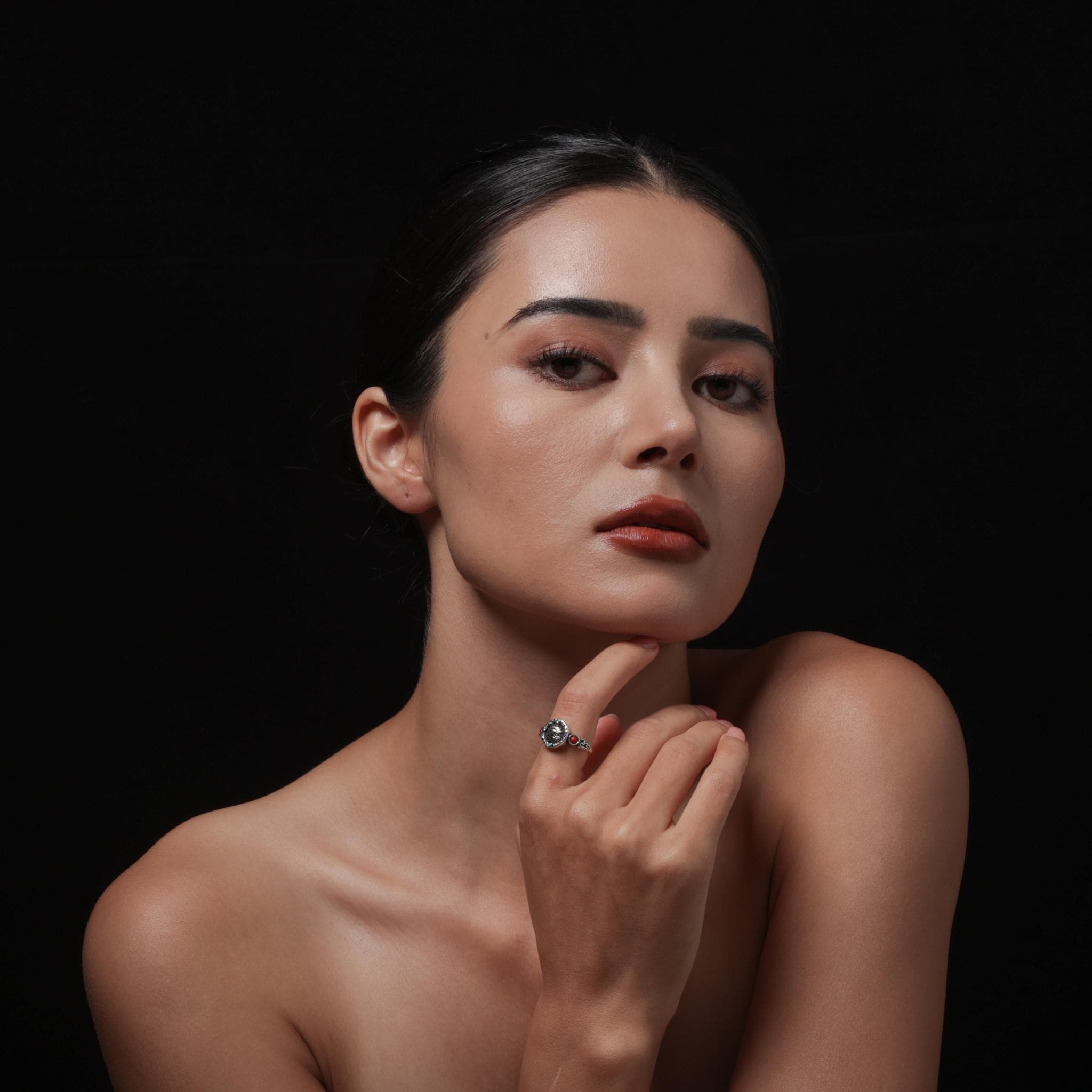 Tibetan Wealth Protector Zaki Sterling Silver Ring