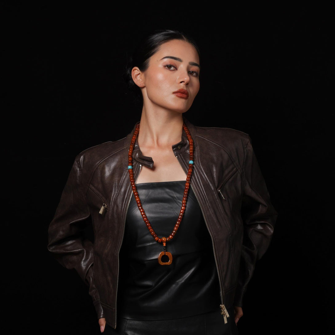 Yak Bone 108 Mala Beads with Turquoise