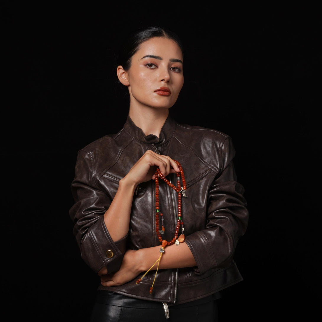 Yak Bone Mala Dzi Bead Bracelet