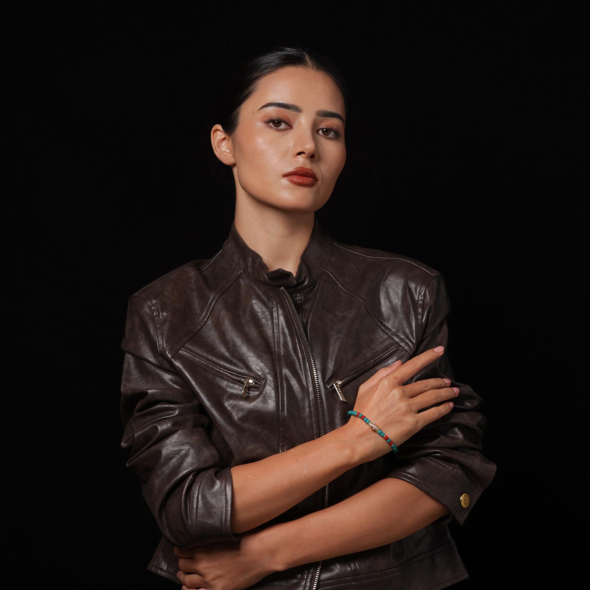 Turquoise 18K Gold Plated Tibetan Bracelet