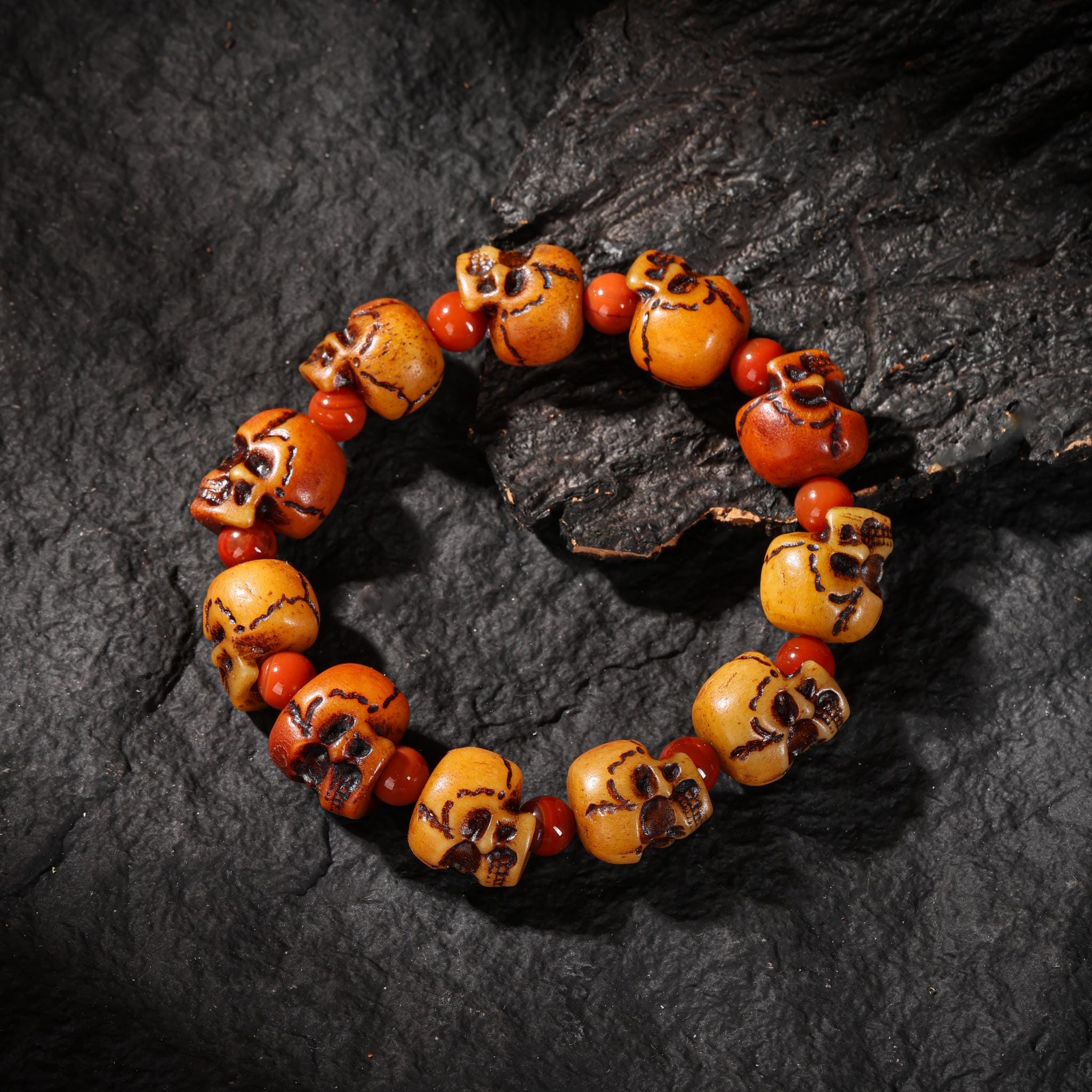 Bone Skull Bracelet Tibetan Protection Amulet
