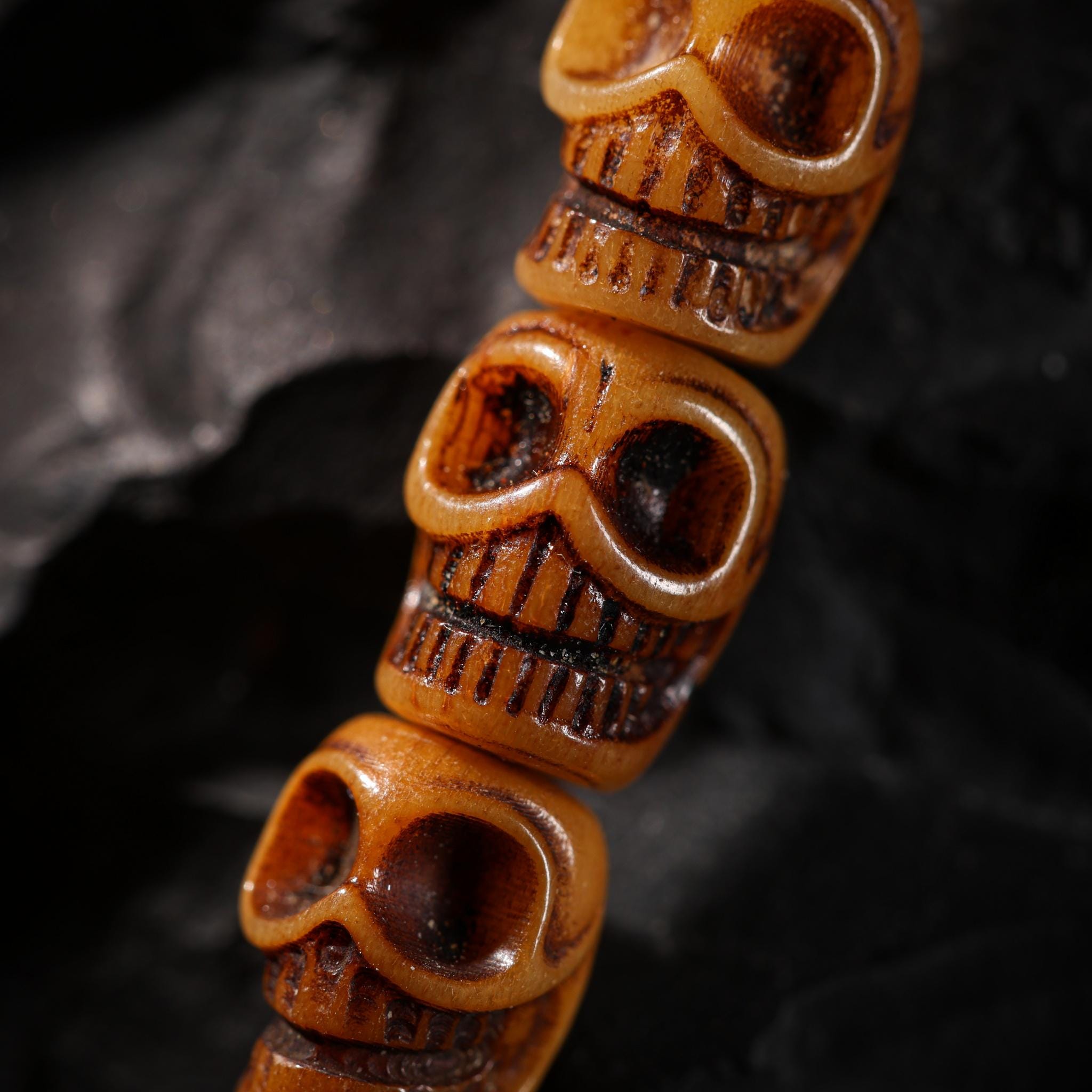 Bone Skull Necklace 108 Mala eads