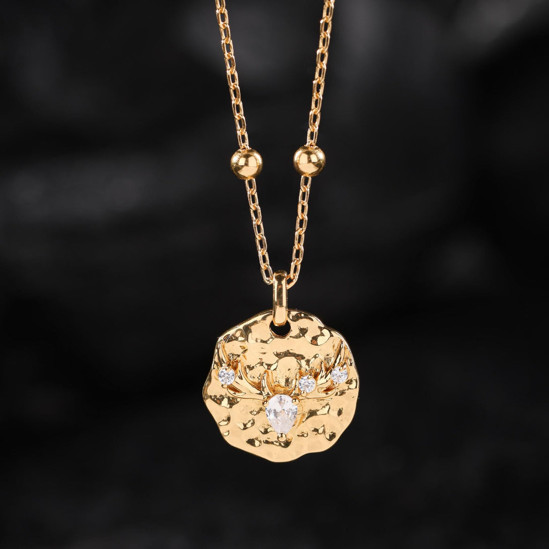 18K Gold Plated Deer Necklace Strength and Energy