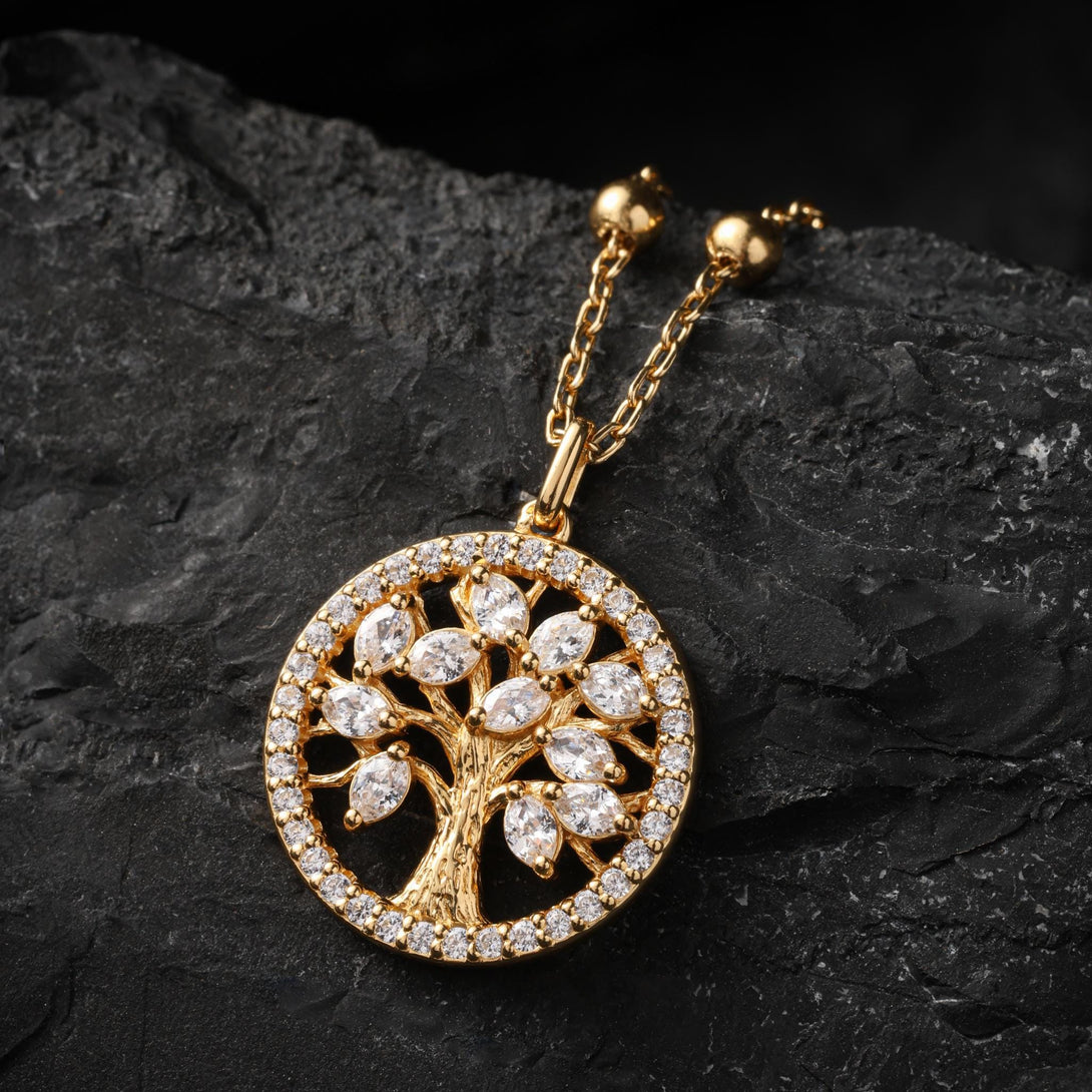 18K Gold Plated Tree of Life Healing Necklace