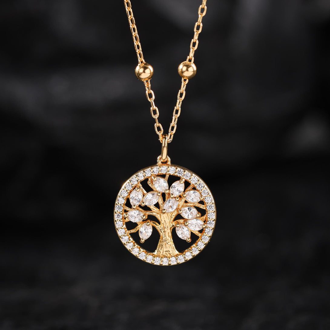 18K Gold Plated Tree of Life Healing Necklace
