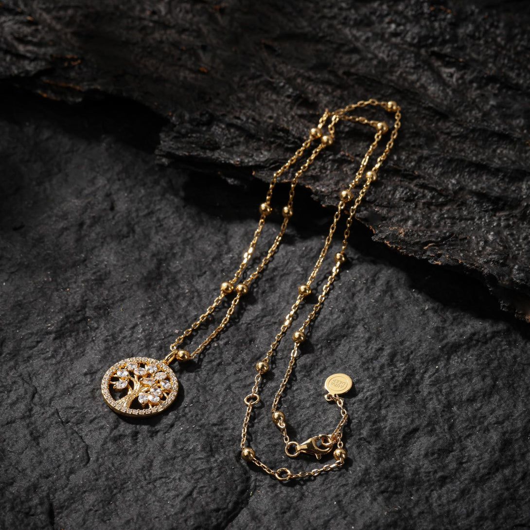 18K Gold Plated Tree of Life Healing Necklace