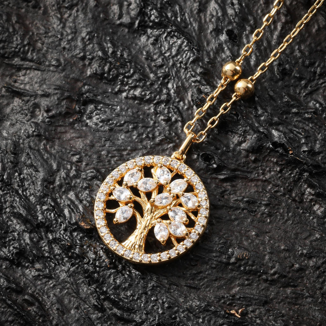 18K Gold Plated Tree of Life Healing Necklace