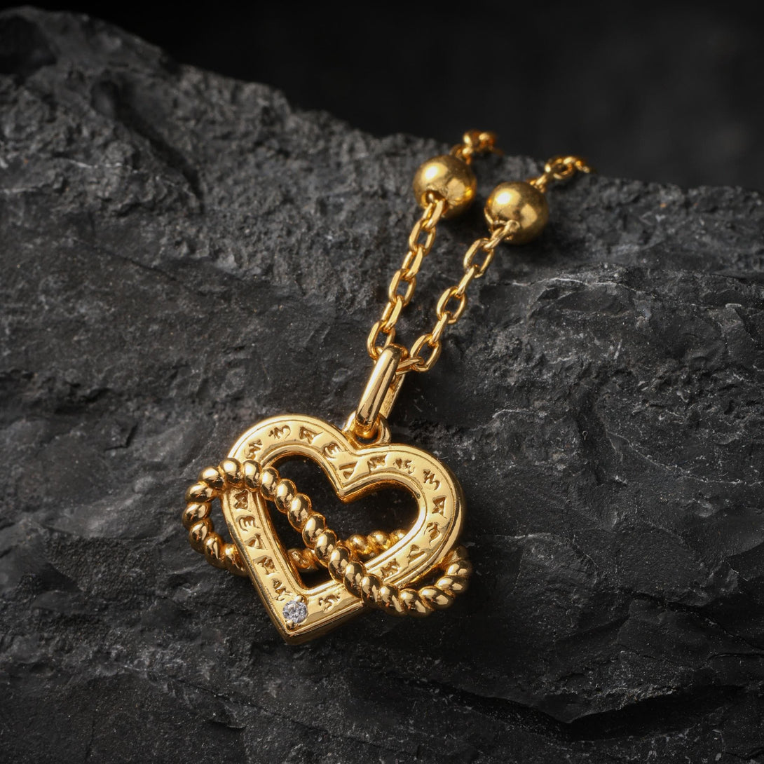 18K Gold Plated The Eternal Love Om Mani Padme Hum Necklace
