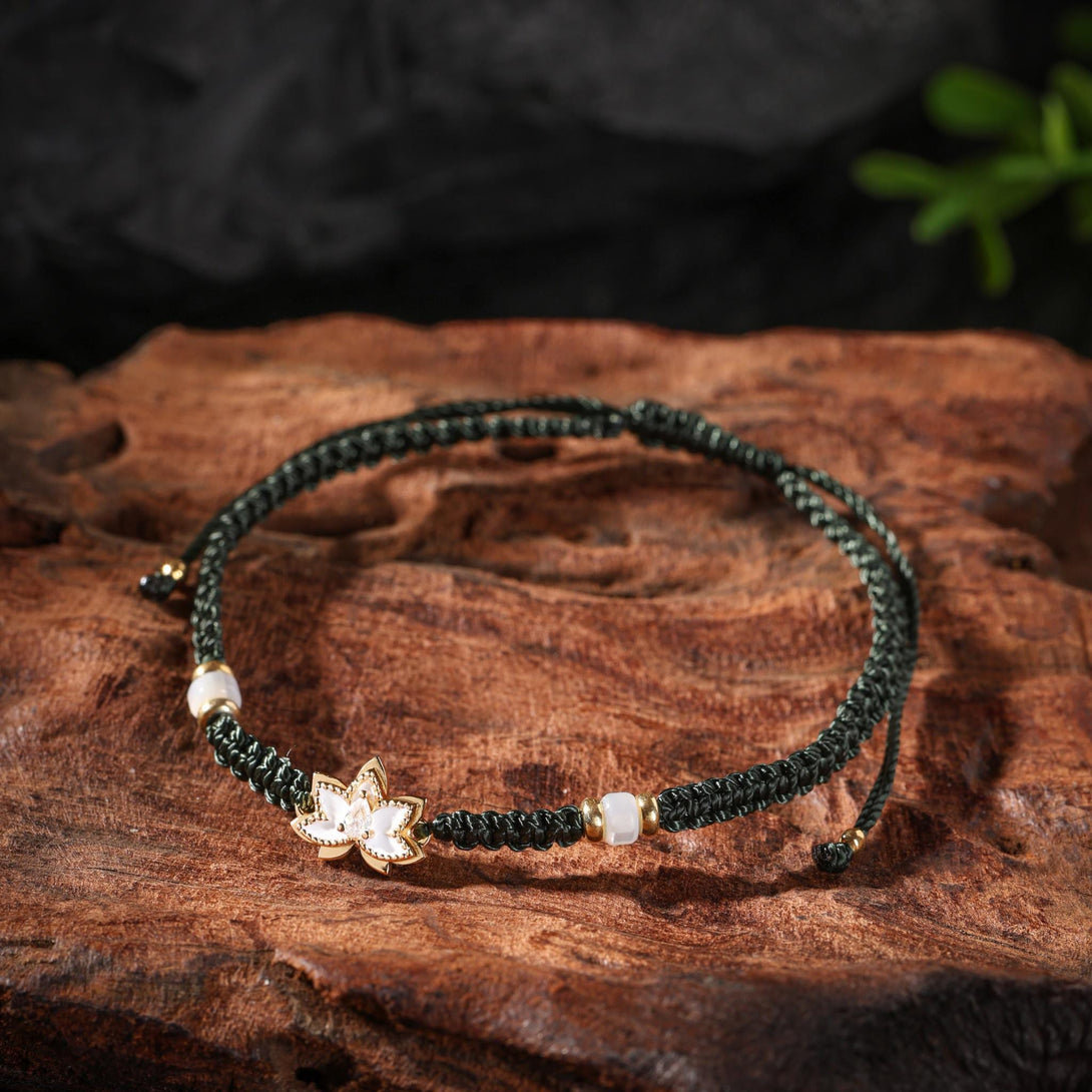 18K Gold Lotus Bracelet Healing Jewelry