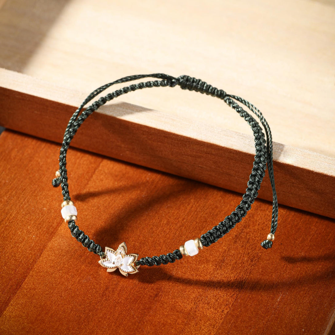 18K Gold Lotus Bracelet Healing Jewelry
