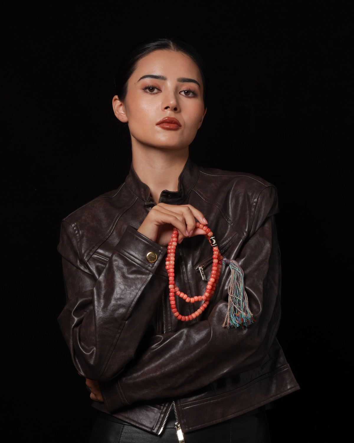Collana in osso con 108 perle Mala-7