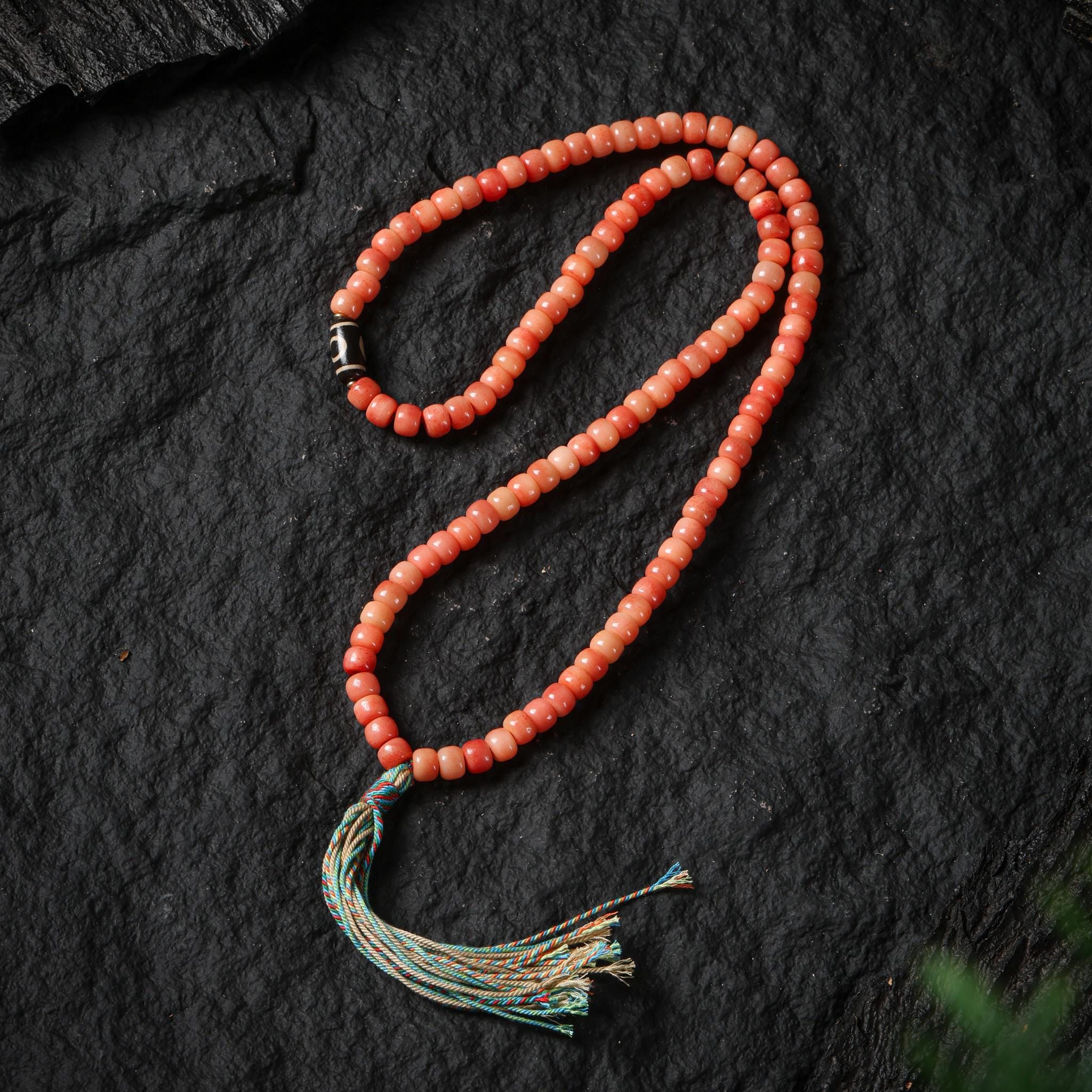 Bone Necklace 108 Dzi Mala Beads