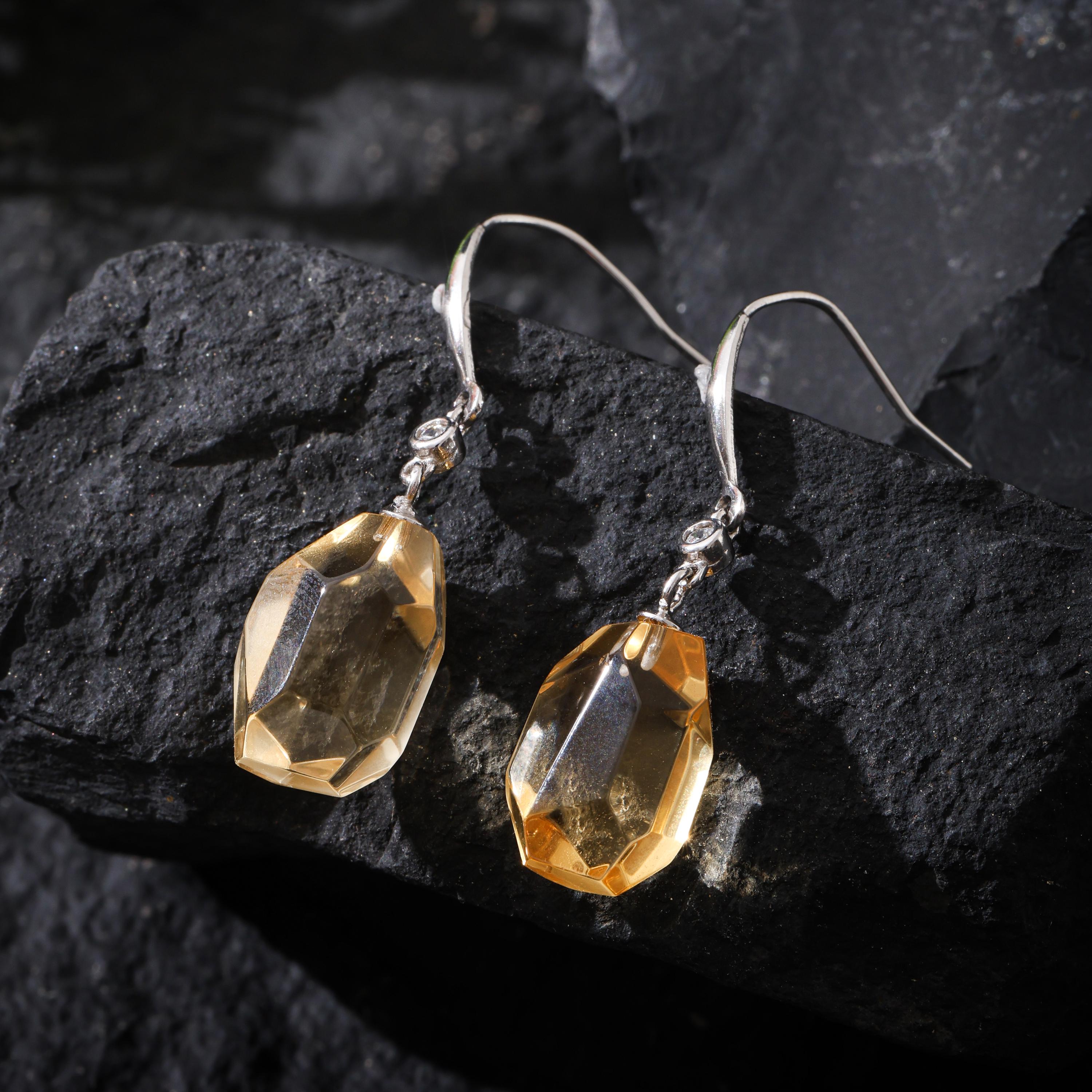 Natural Citrine Earrings