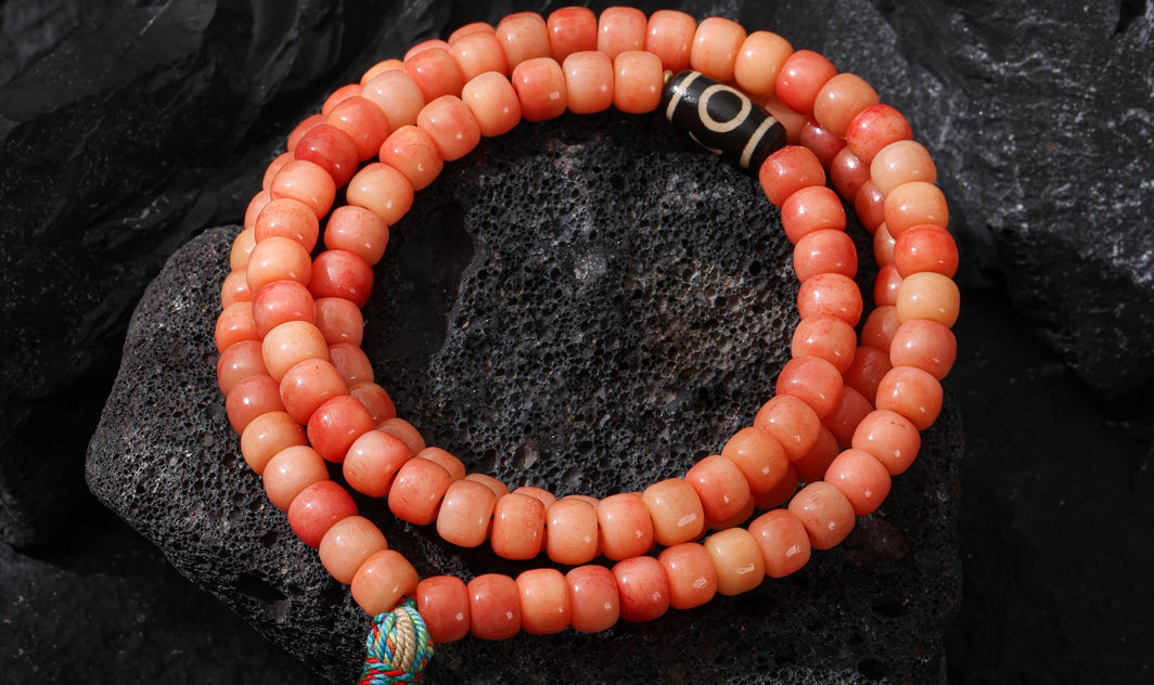Bone Necklace 108 Dzi Mala Beads
