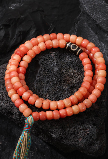 Bone Necklace 108 Dzi Mala Beads