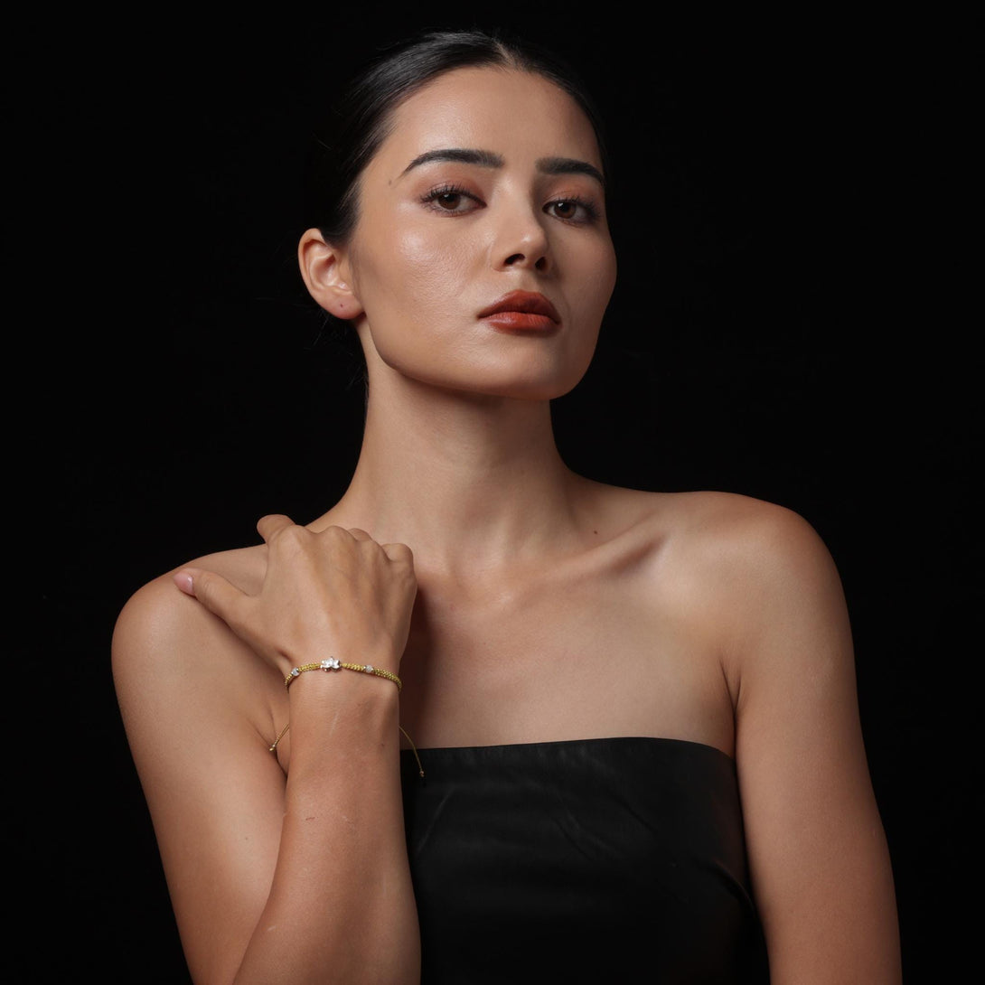 18K Gold Lotus Bracelet Healing Jewelry