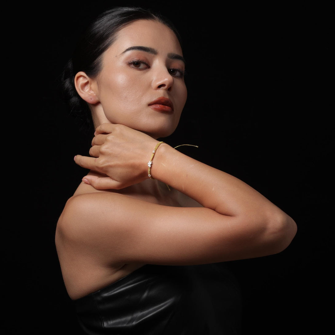 18K Gold Lotus Bracelet Healing Jewelry