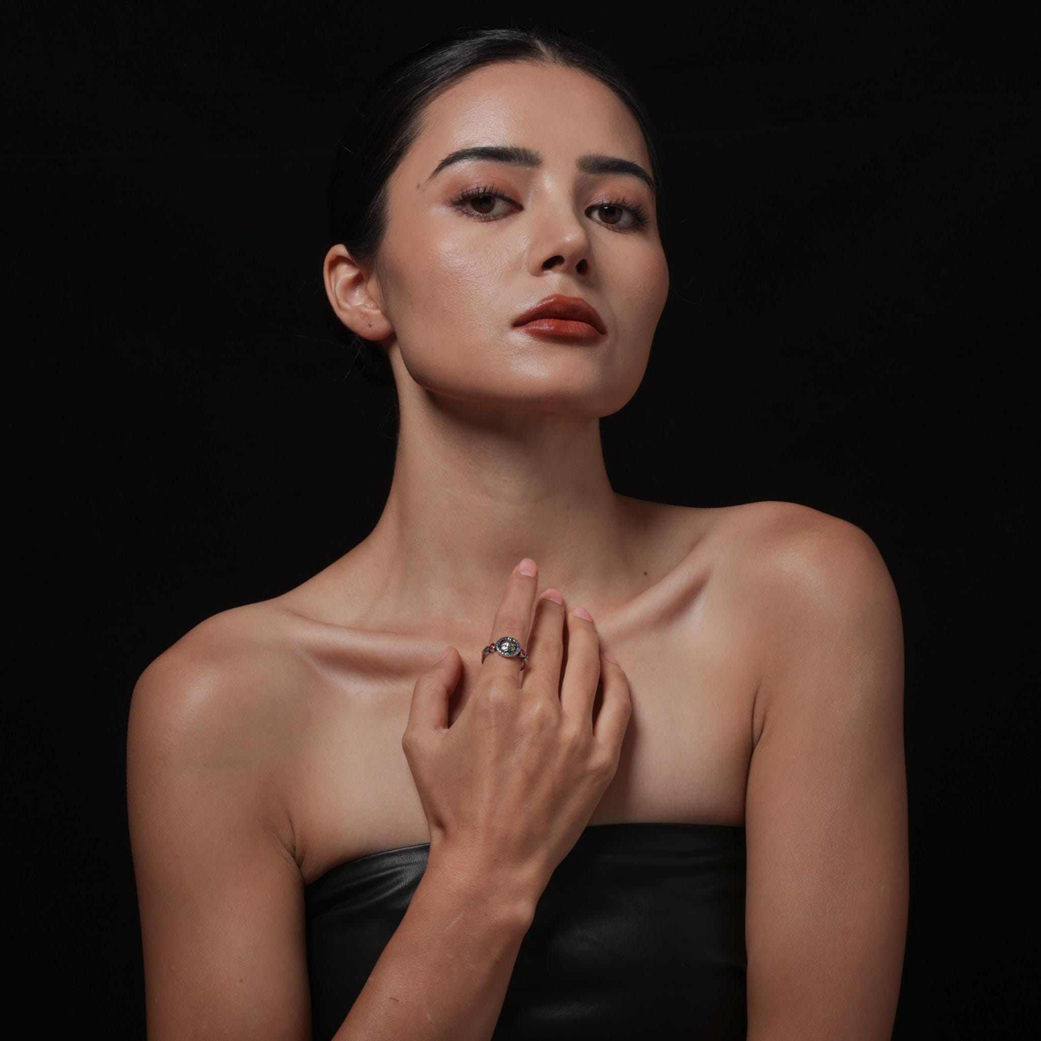 Tibetan Wealth Protector Zaki Sterling Silver Ring