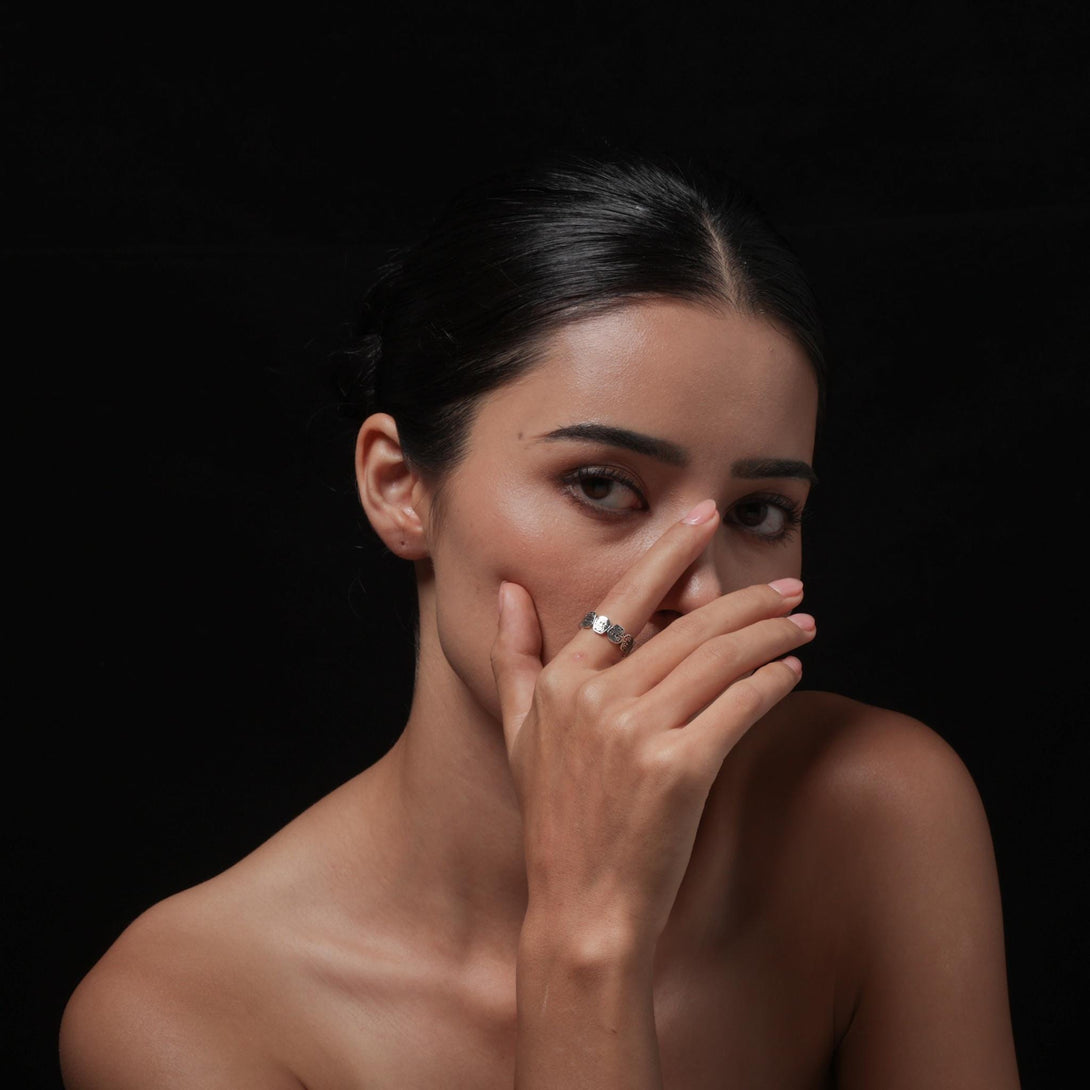 Engraved Ring Tibetan Sacred Wealth Protector Zambala