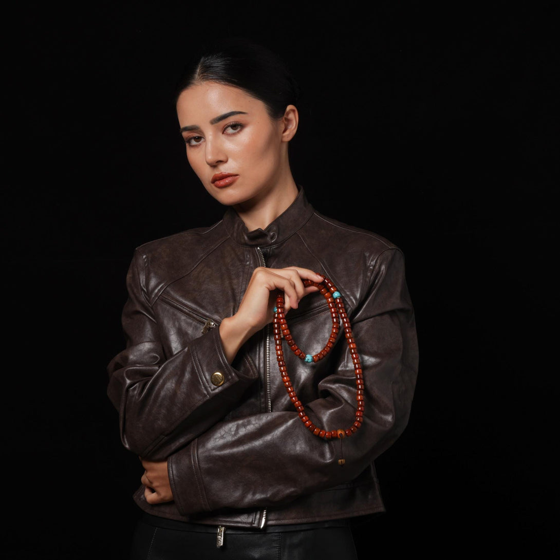 Yak Bone 108 Mala Beads with Turquoise