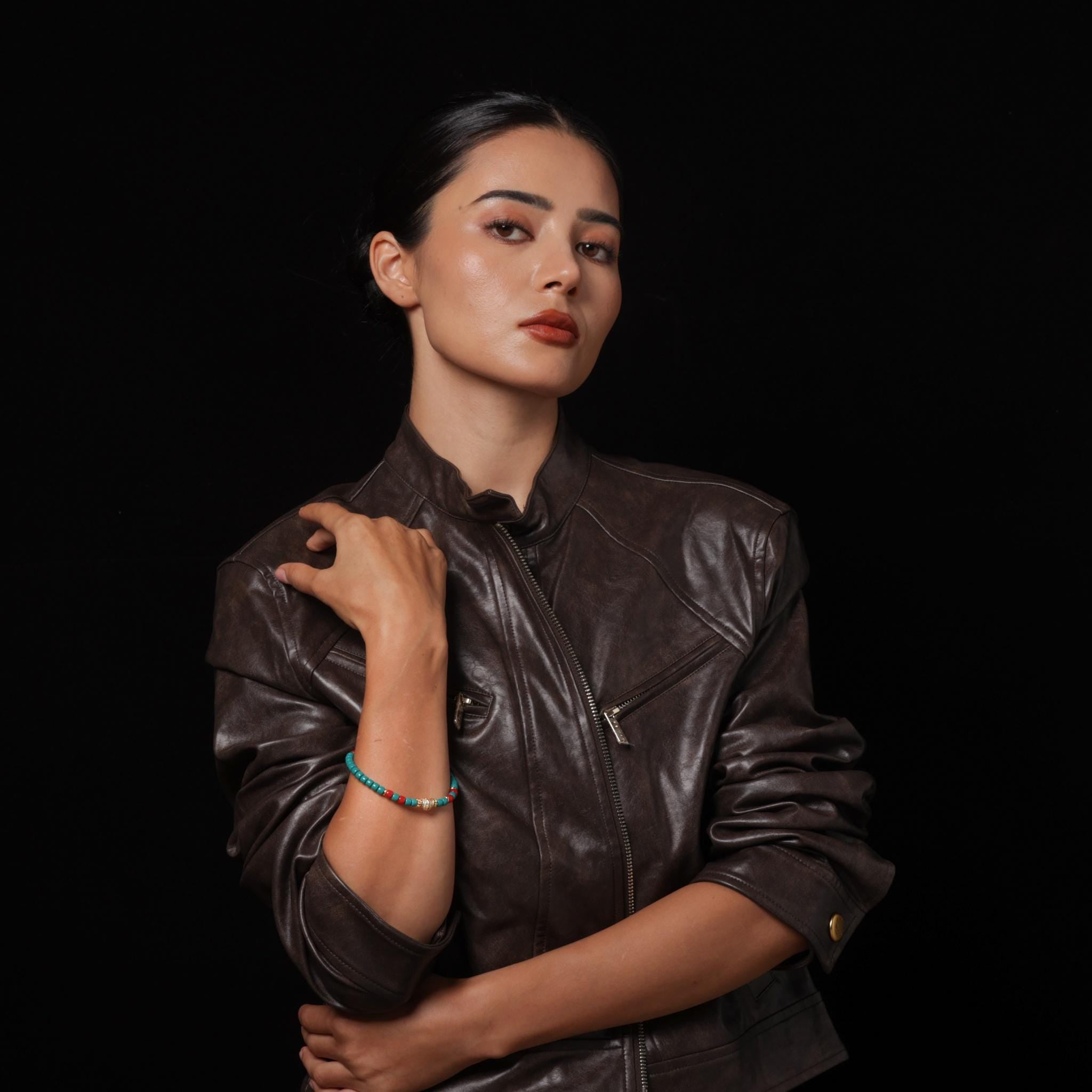 Turquoise 18K Gold Plated Tibetan Bracelet