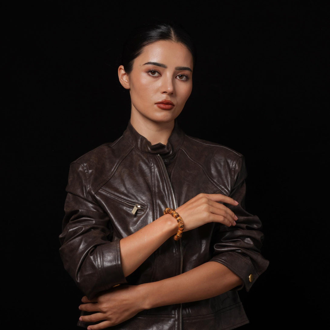 Bone Dice Bracelet Turquoise & Dzi Accents